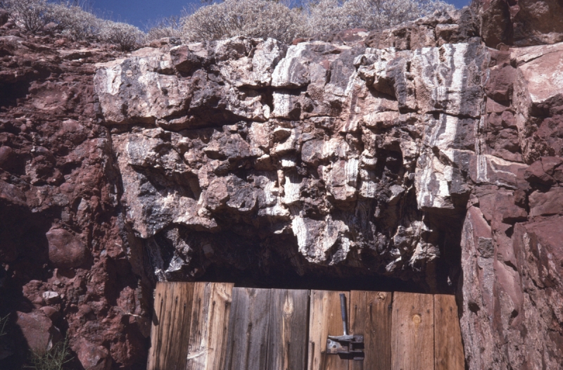 Iron Door Mine located on a vein of barite and manganese oxides